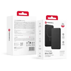 Forcell F-Energy Slim F5K9 QC4.0 PD3.0 15W 5000 mAh MagSafe kompatibilná powerbanka čierna