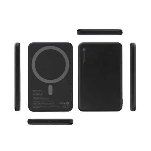 Forcell F-Energy Slim F5K9 QC4.0 PD3.0 15W 5000 mAh MagSafe kompatibilná powerbanka čierna - 5
