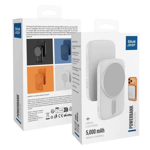 Blue Star Slim DG-P8 15W 5000 mAh biela MagSafe kompatibilná powerbanka - 7