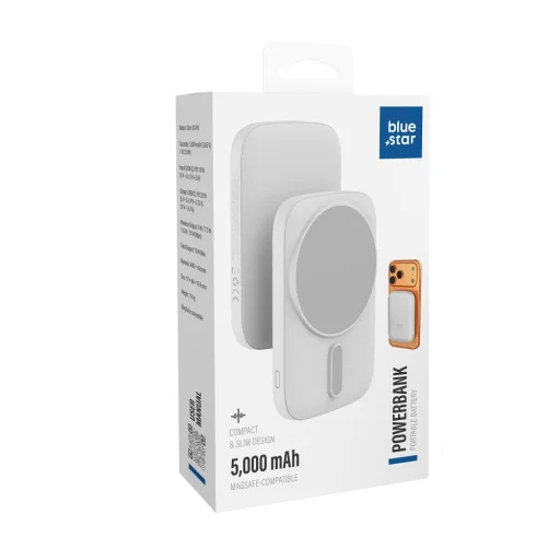 Blue Star Slim DG-P8 15W 5000 mAh biela MagSafe kompatibilná powerbanka - 8