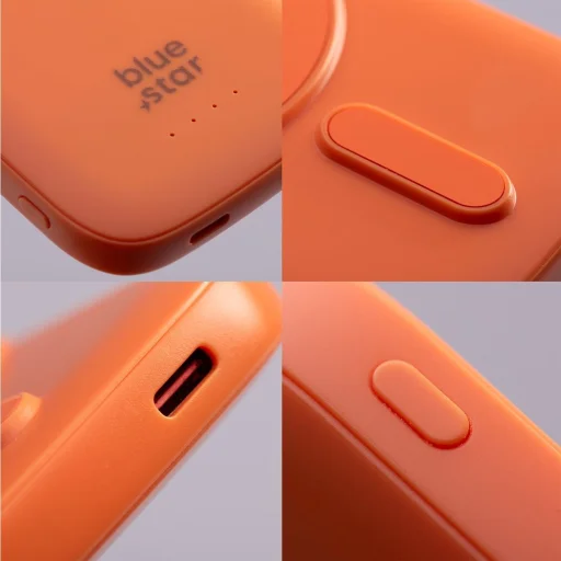 Blue Star Slim DG-P8 15 W 5000 mAh MagSafe kompatibilná powerbanka oranžová - 8