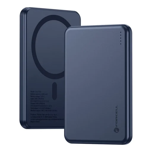Forcell F-Energy Slim F5K9 QC4.0 PD3.0 15W 5000 mAh MagSafe kompatibilná powerbanka tmavomodrá - 2