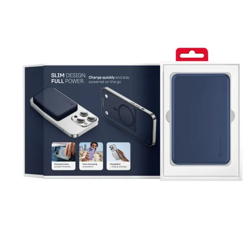 Forcell F-Energy Slim F5K9 QC4.0 PD3.0 15W 5000 mAh MagSafe kompatibilná powerbanka tmavomodrá - 7