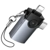 Hoco UA46E Victory sivý 2 v 1 OTG adaptér Lightning / USB-C - USB-A thumbnail