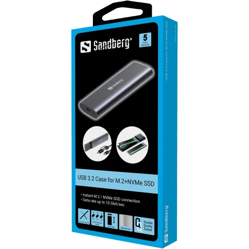 Sandberg 136-39 USB 3.2 box pre M.2 + NVMe SSD - 7