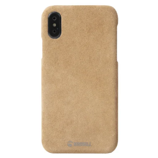 Krusell Broby Apple iPhone X/XS velúrové puzdro, koňakovo hnedá - 2