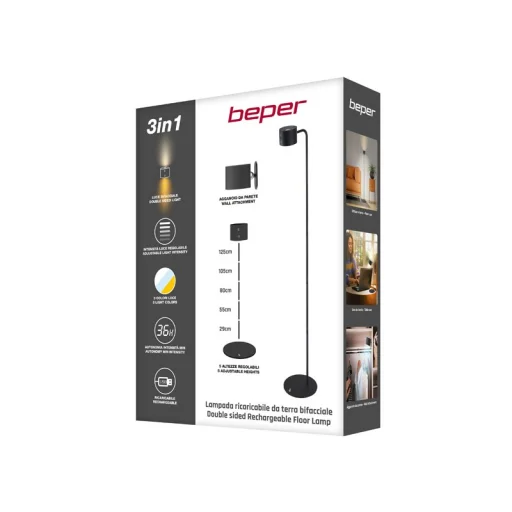 Beper P201UTP306 nabíjateľná, výškovo nastaviteľná LED lampa - 7