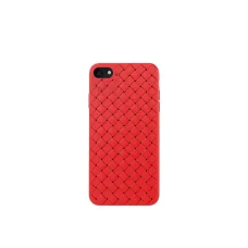 Devia Woven Pattern Design mäkký kryt pre iPhone SE2, červený kryt