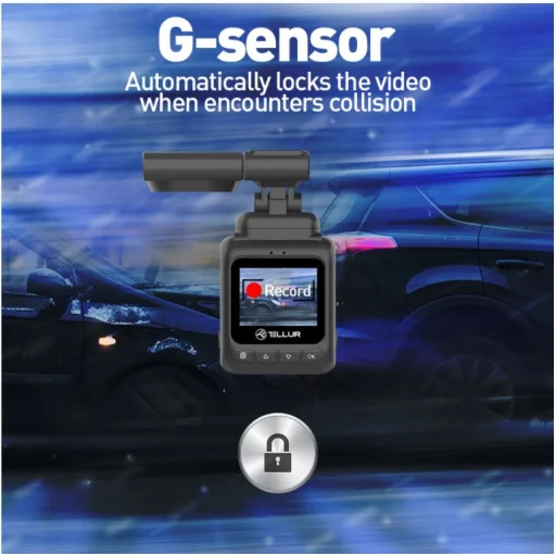 Tellur Dash Patrol DC2 FullHD 1080P palubná kamera do auta, GPS, čierna - 8
