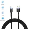 Tellur USB – Type-C LED nylonový pletený dátový a nabíjací kábel 1,2 m čierny thumbnail