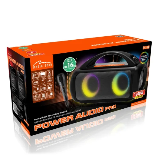 Media-Tech MT3184 Power Audio Pro prenosný Bluetooth reproduktor - 8