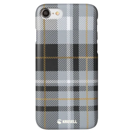 Krusell Limited Cover Apple iPhone 8/7 tmavosivé kockované puzdro - 2