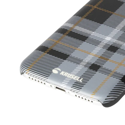 Krusell Limited Cover Apple iPhone 8/7 tmavosivé kockované puzdro - 4