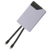 Tellur Power Bank 10000mAh so zabudovanými káblami USB-C a Lightning, fialová thumbnail