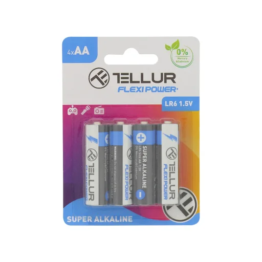 Tellur Flexi Power Super Alkaline AA LR6 batéria, 1,5V, 4 ks/balenie - 6