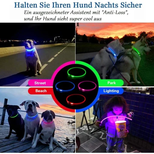 KABB LED obojok pre psy a mačky, modrý - 7