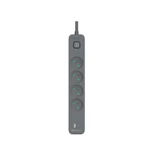 Tracer 47026 Power Line+ 1,5 m prepäťová ochrana so 4 zásuvkami + 1× USB-A a 1× USB-C (PD 18 W)