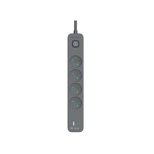 Tracer 47026 Power Line+ 1,5 m prepäťová ochrana so 4 zásuvkami + 1× USB-A a 1× USB-C (PD 18 W) - 1
