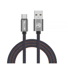 Tellur USB – Type-C dátový kábel, 1 m, džínsový