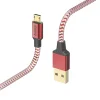 Hama 00201556 Reflexný nabíjací kábel, USB-A – Micro-USB 1,5 m, nylon, červený thumbnail