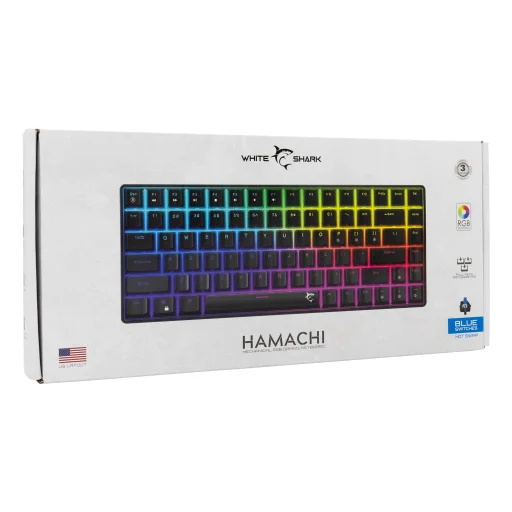 White Shark GK-005121 Hamachi mechanická RGB klávesnica / US - Blue SW. - 10
