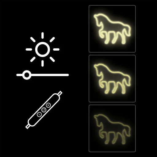 Manta SNL103WH Style Neon Lights HORSE biela dekoračná lampa - 5