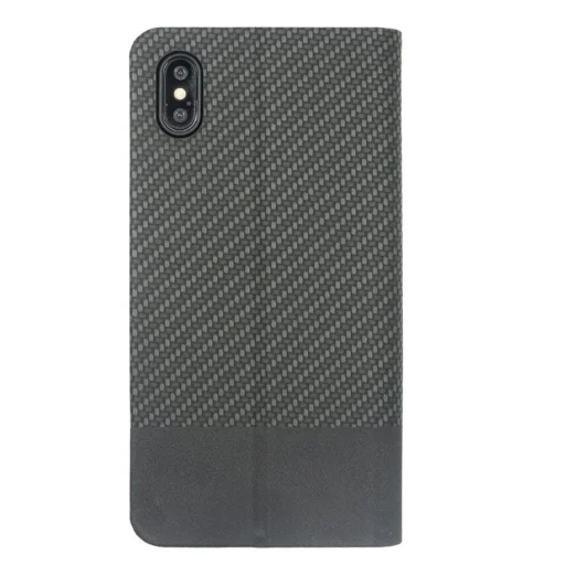 Tellur Carbon flipové puzdro pre iPhone XS MAX, čierne puzdro - 3
