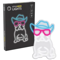Manta SNL114MT Style Neon Lights Buldog s okuliarmi dekoračná lampa