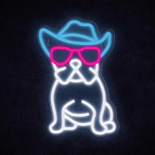 Manta SNL114MT Style Neon Lights Buldog s okuliarmi dekoračná lampa - 5