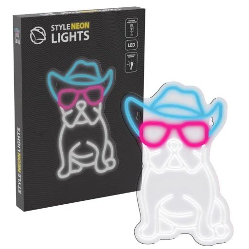 Manta SNL114MT Style Neon Lights Buldog s okuliarmi dekoračná lampa - 1