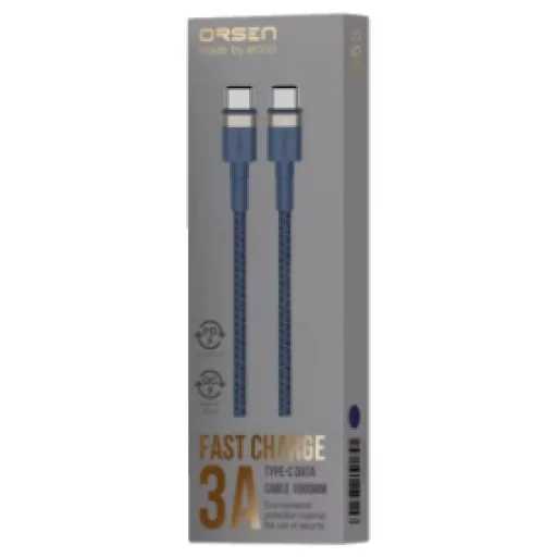 Orsen S53 Type-C - Type-C 3A 1 m modrý dátový kábel - 7
