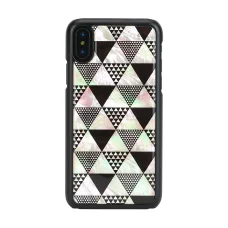 iKins SmartPhone puzdro na iPhone XS/S, s pyramídovým vzorom, čierne puzdro