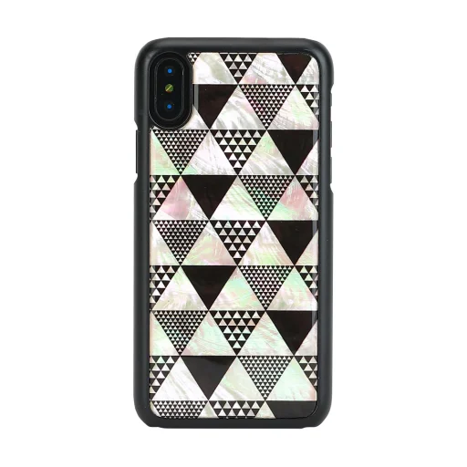 iKins SmartPhone puzdro na iPhone XS/S, s pyramídovým vzorom, čierne puzdro - 1