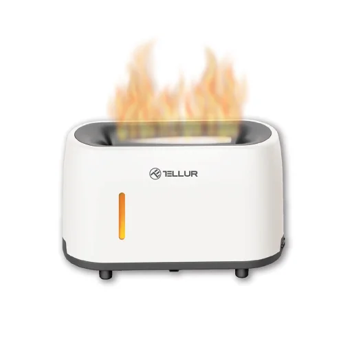 Tellur Flame aróma difuzér 240ml, 12 hodín, diaľkové ovládanie, biely - 1