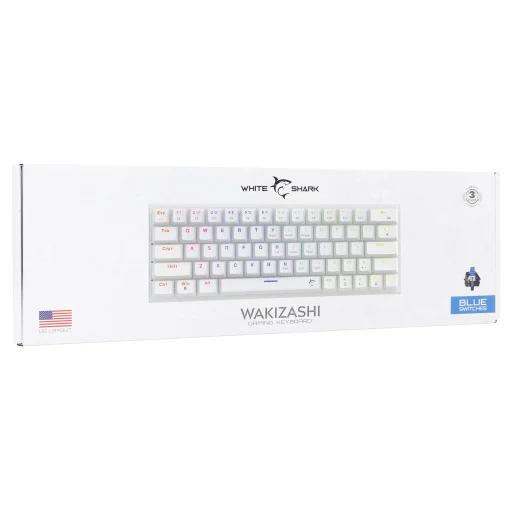 White Shark GK-002221V2 Wakizashi 2 White US-Blue.SW herná klávesnica - 7