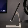 Tellur hliníkový stolný držiak na telefón, strieborný thumbnail