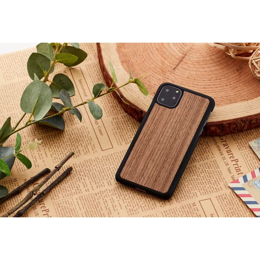 MAN&WOOD iPhone 11 Pro čierny orech čierne puzdro - 3