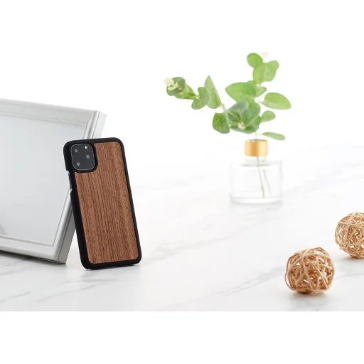 MAN&WOOD iPhone 11 Pro čierny orech čierne puzdro - 4
