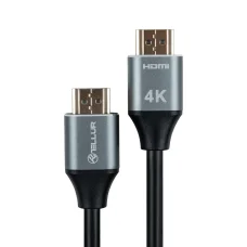 Tellur vysokorýchlostný HDMI 2.0 kábel 4K 18 Gbps M/M Ethernet pozlátený 3 m čierny
