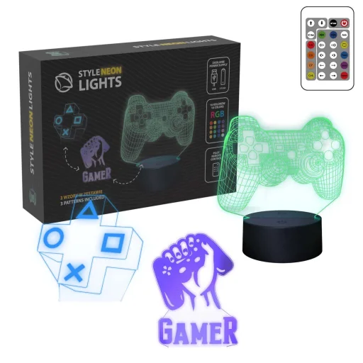 Manta SNL122RGB LED lampa svetelná dekorácia Game 2 RGB 3D - 1