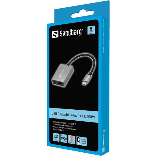 Sandberg 136-60 USB-C Gigabit adaptér PD100W sieťový adaptér - 2