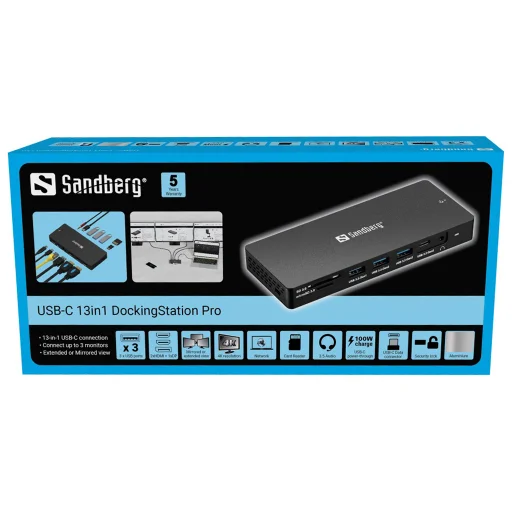 Sandberg 136-61 USB-C 13 v 1 dokovacia stanica Pro - 6