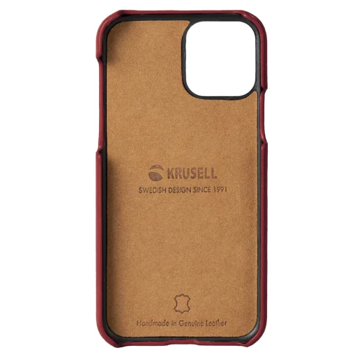 Krusell Sunne CardCover Apple iPhone 11 kožené puzdro s priehradkou na karty vintage červené - 4