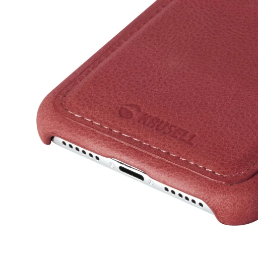 Krusell Sunne CardCover Apple iPhone 11 kožené puzdro s priehradkou na karty vintage červené - 5
