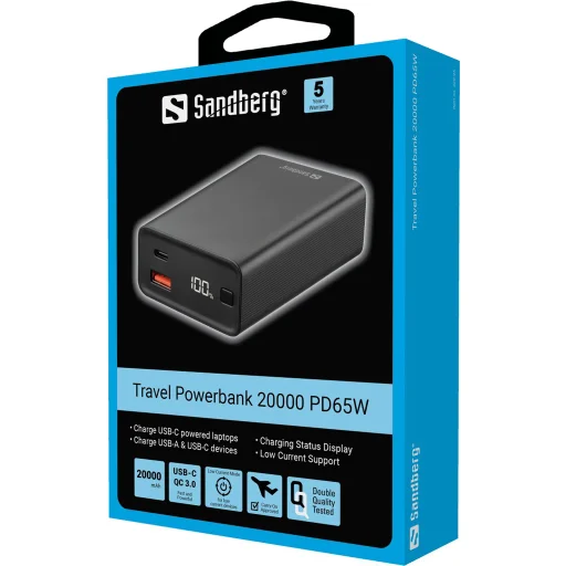 Sandberg 420-95 Travel Powerbank 20000 PD65W externá batéria - 3