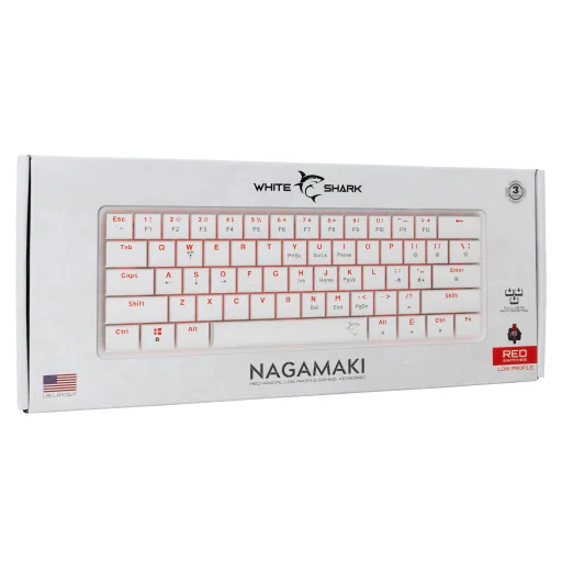 White Shark GK-006211 Nagamaki White mechanická herná klávesnica - 9