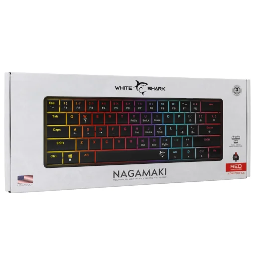 White Shark GK-006111 Nagamaki Black mechanická herná klávesnica / US-Red.SW - 9
