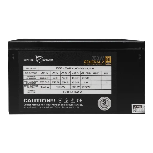 White Shark GPSU-750W General-2 750W 80+ GOLD plne modulárny ATX napájací zdroj - 3