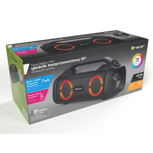 Tracer 47343 BigBoy TWS čierny bluetooth reproduktor - 10