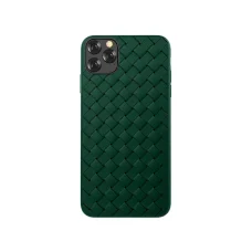 Devia Woven Pattern Design Soft puzdro pre iPhone 11 Pro Max, zelené